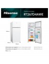 Frigorífico Dos Puertas - Hisense RT267D4AWE, Cíclico, 1.43 metros, Blanco