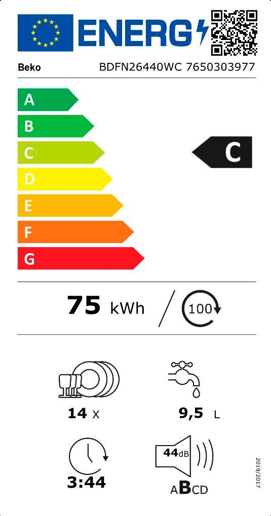 Etiqueta de Eficiencia Energética - BDFN26440WC