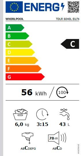 Etiqueta de Eficiencia Energética - TDLR 6040L EU/N