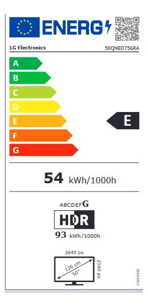 Etiqueta de Eficiencia Energética - 50QNED756RA