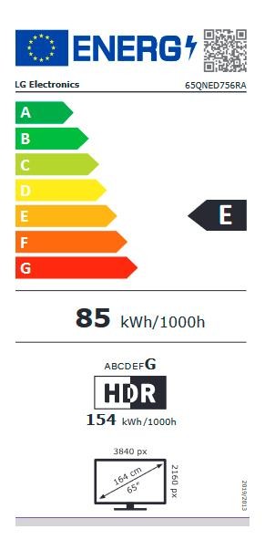 Etiqueta de Eficiencia Energética - 65QNED756RA