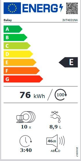 Etiqueta de Eficiencia Energética - 3VT4031NA