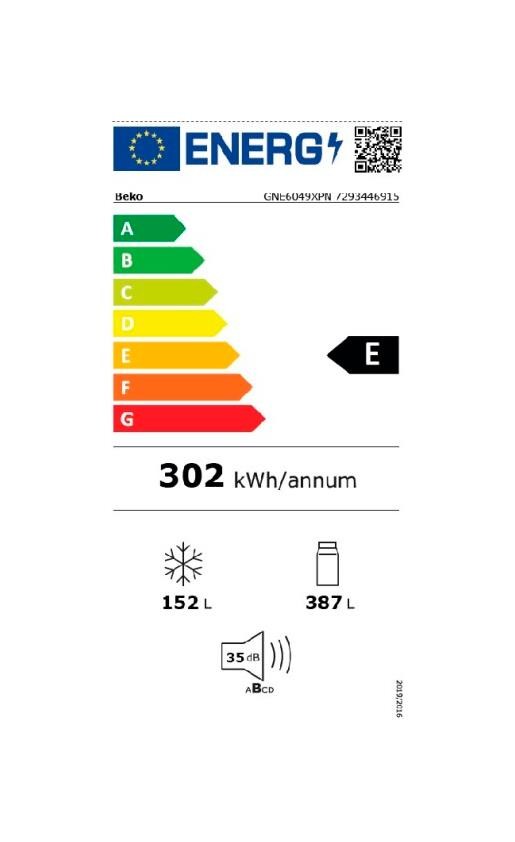 Etiqueta de Eficiencia Energética - GNE6049XPN