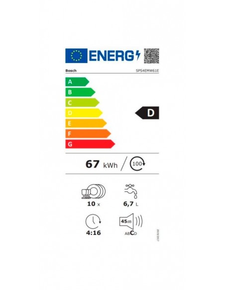 Lavavajillas Bosch 45 cm Inox 3ª Bandeja SPS4EMI61E