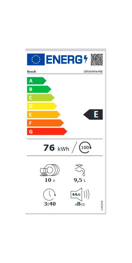 Etiqueta de Eficiencia Energética - SPS4HMW49E
