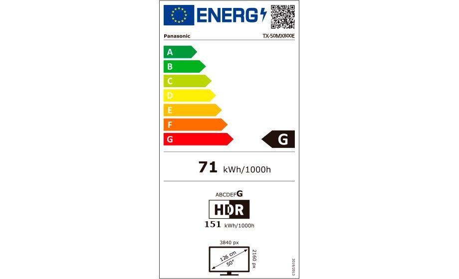 Etiqueta de Eficiencia Energética - TX-50MX800E