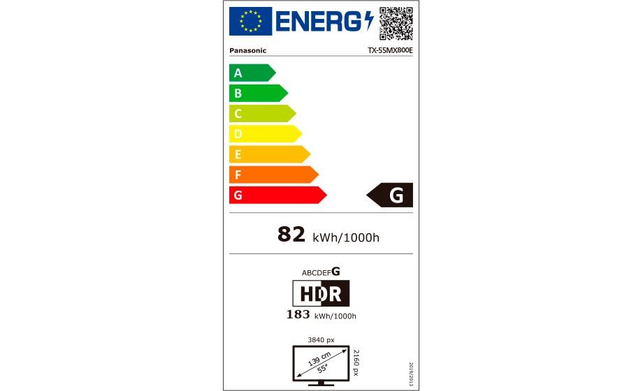 Etiqueta de Eficiencia Energética - TX-55MX800E