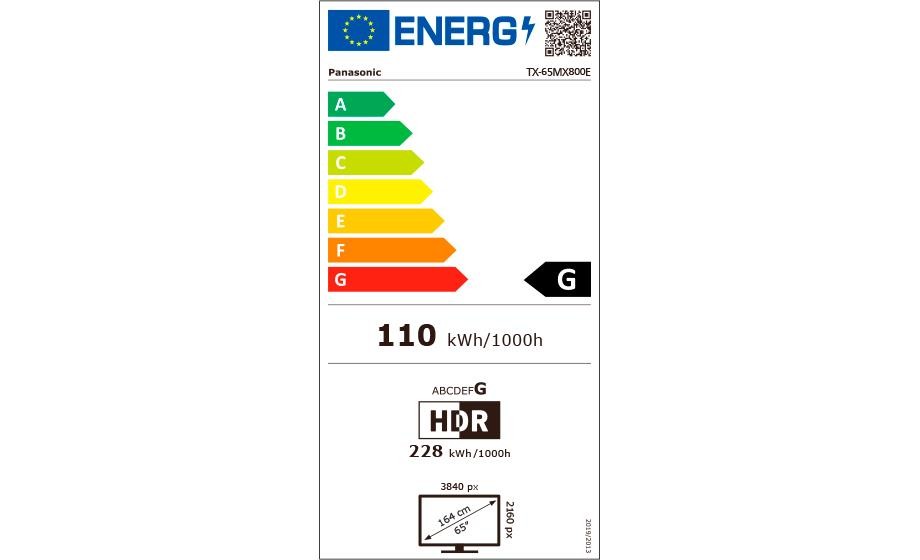 Etiqueta de Eficiencia Energética - TX-65MX800E