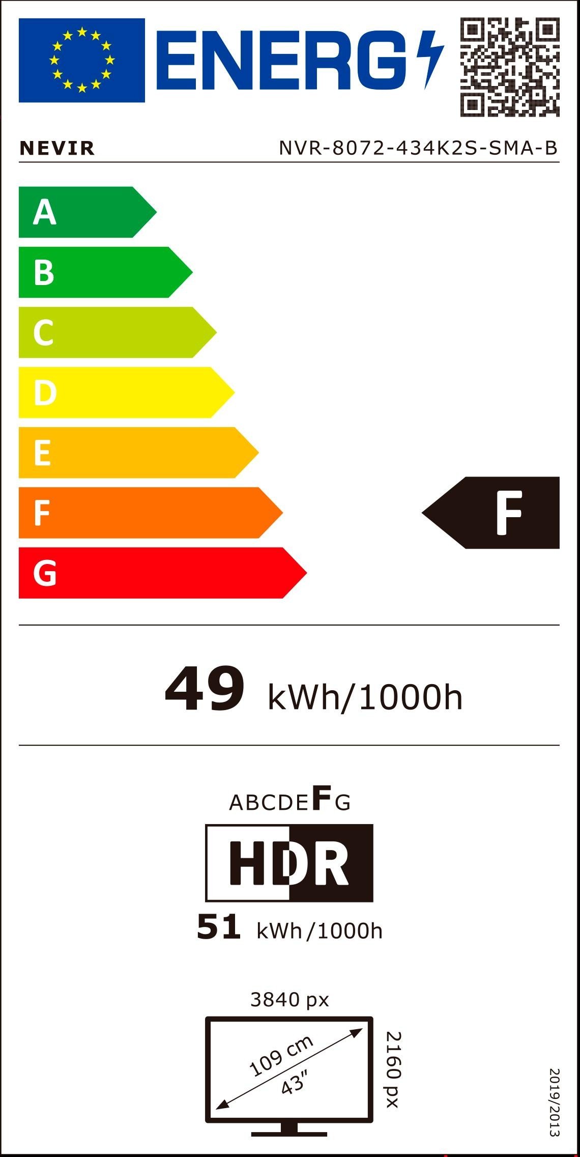 Etiqueta de Eficiencia Energética - NVR-8072-434K2S-SMAB