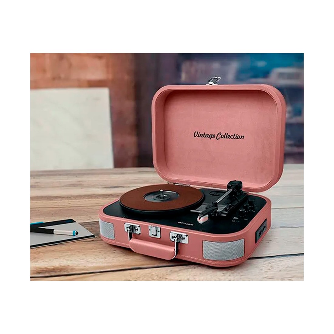 Tocadiscos - Muse MT-201 BTG, Rosa Pastel, USB