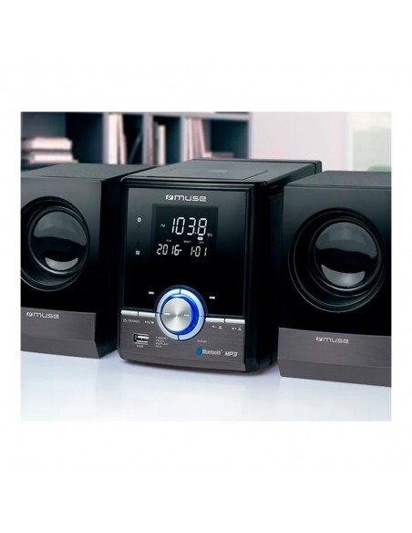 Microcadena - MUSE M-38 BT, Negro, 20W