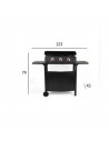 Carro Plancha Gas - Vitrokitchen PGT335N, 3 Quemadores