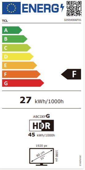 Etiqueta de Eficiencia Energética - 32S5400AF
