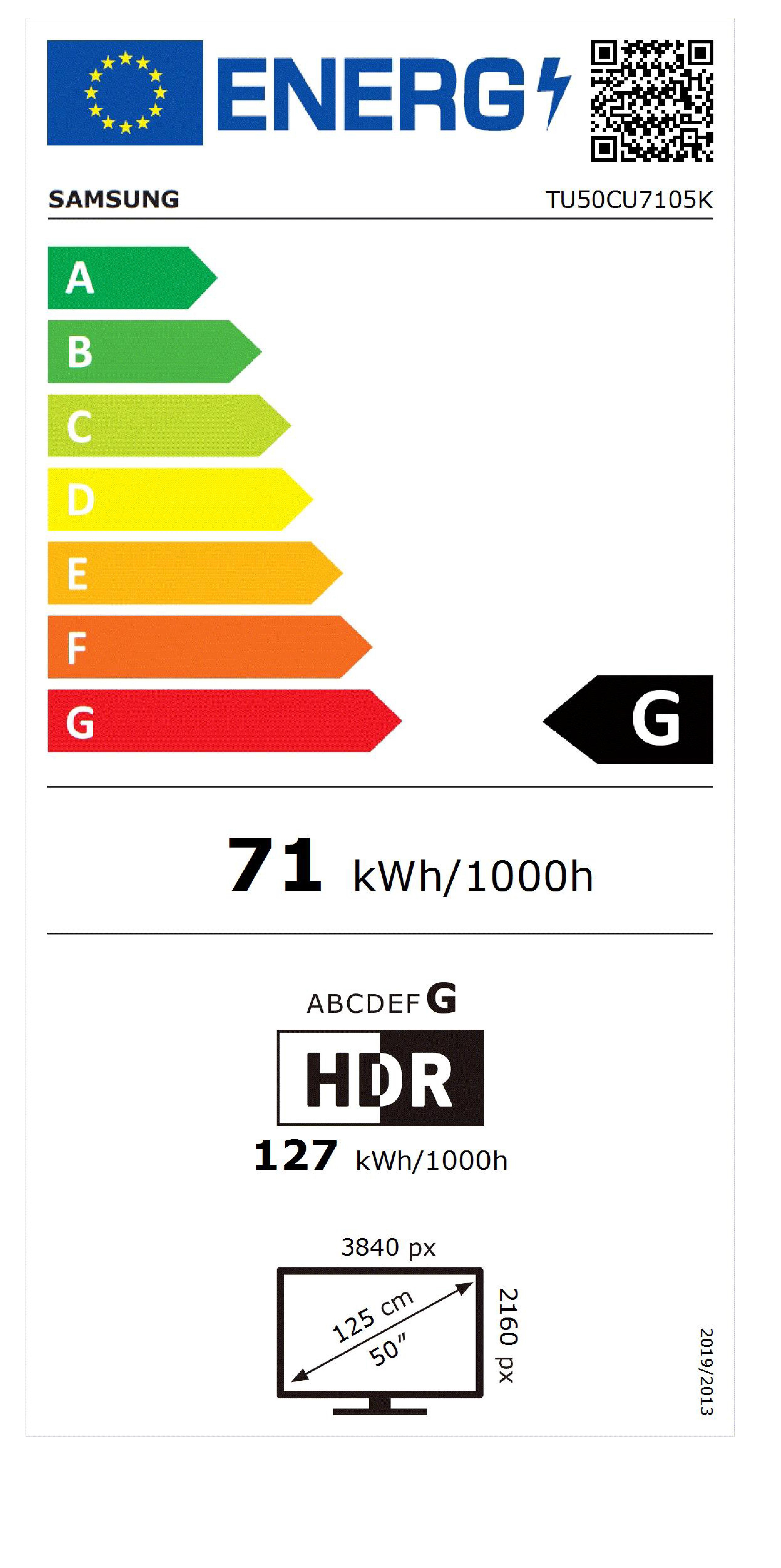 Etiqueta de Eficiencia Energética - TU43CU7105KXXC