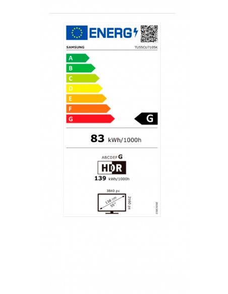 TV LED - Samsung TU55CU7105, 55...