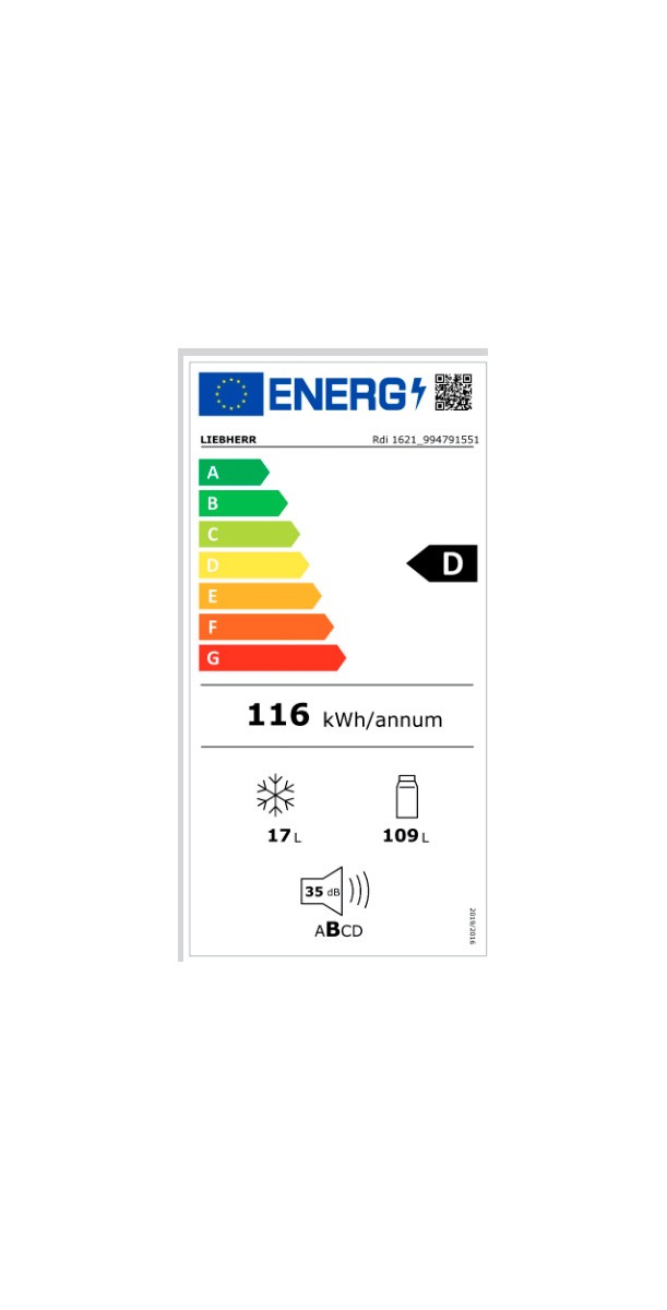 Etiqueta de Eficiencia Energética - Rdi 1621