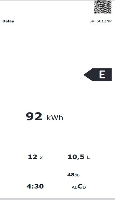 Etiqueta de Eficiencia Energética - 3VF5012NP
