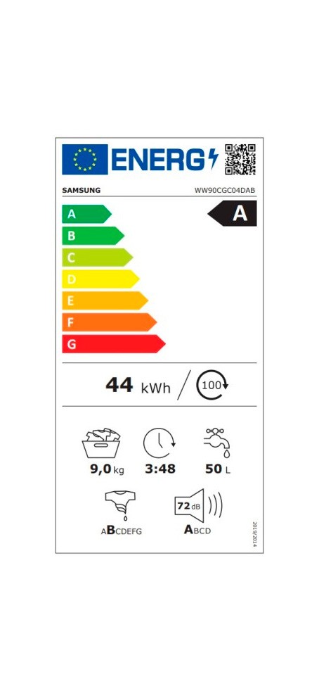 Etiqueta de Eficiencia Energética - WW90CGC04DABEC