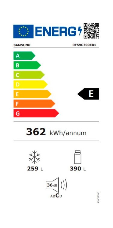 Etiqueta de Eficiencia Energética - RF59C700EB1ES