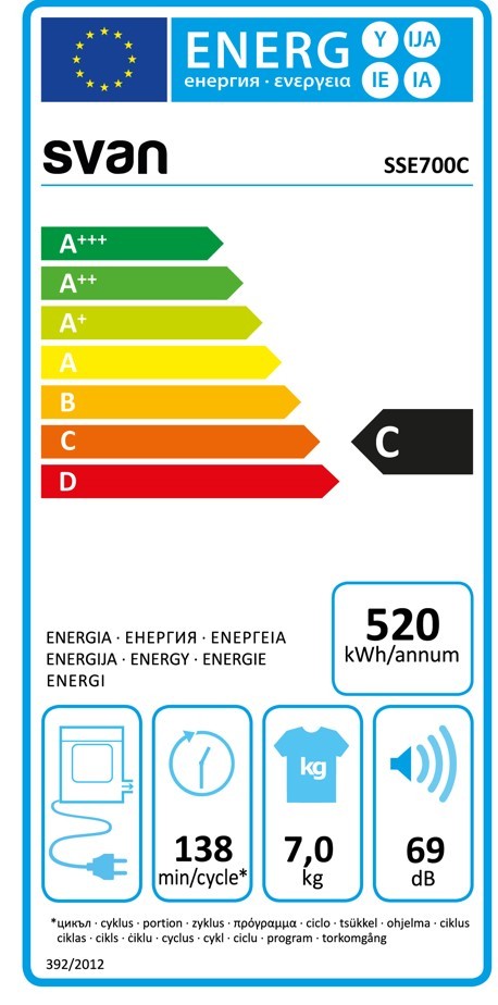 Etiqueta de Eficiencia Energética - SSE700C