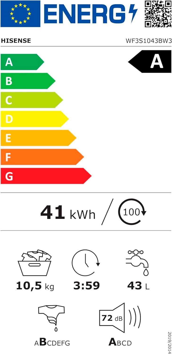 Etiqueta de Eficiencia Energética - WF3S1043BW3