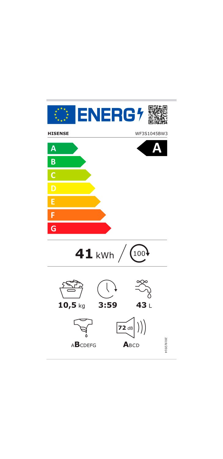 Etiqueta de Eficiencia Energética - WF3S1243BW3