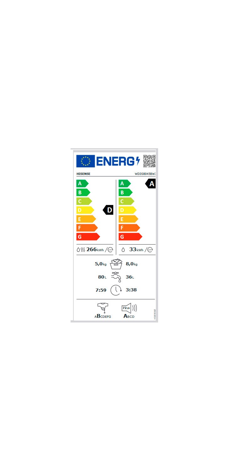 Etiqueta de Eficiencia Energética - WD3S9043BW3