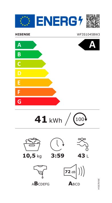 Etiqueta de Eficiencia Energética - WF3S1045BW3