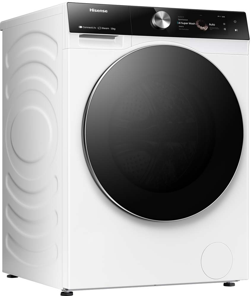 Hisense – Lavadora Hisense 12 kg / 1.400 rpm, Wifi, Sistema Anticrease,Serie 7S- WF7S1247BW.