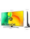 TV LED - LG  43NANO766QA, 43 pulgadas, NanoCell 4K, Procesador a5 Gen 5 con IA, Magic Remote