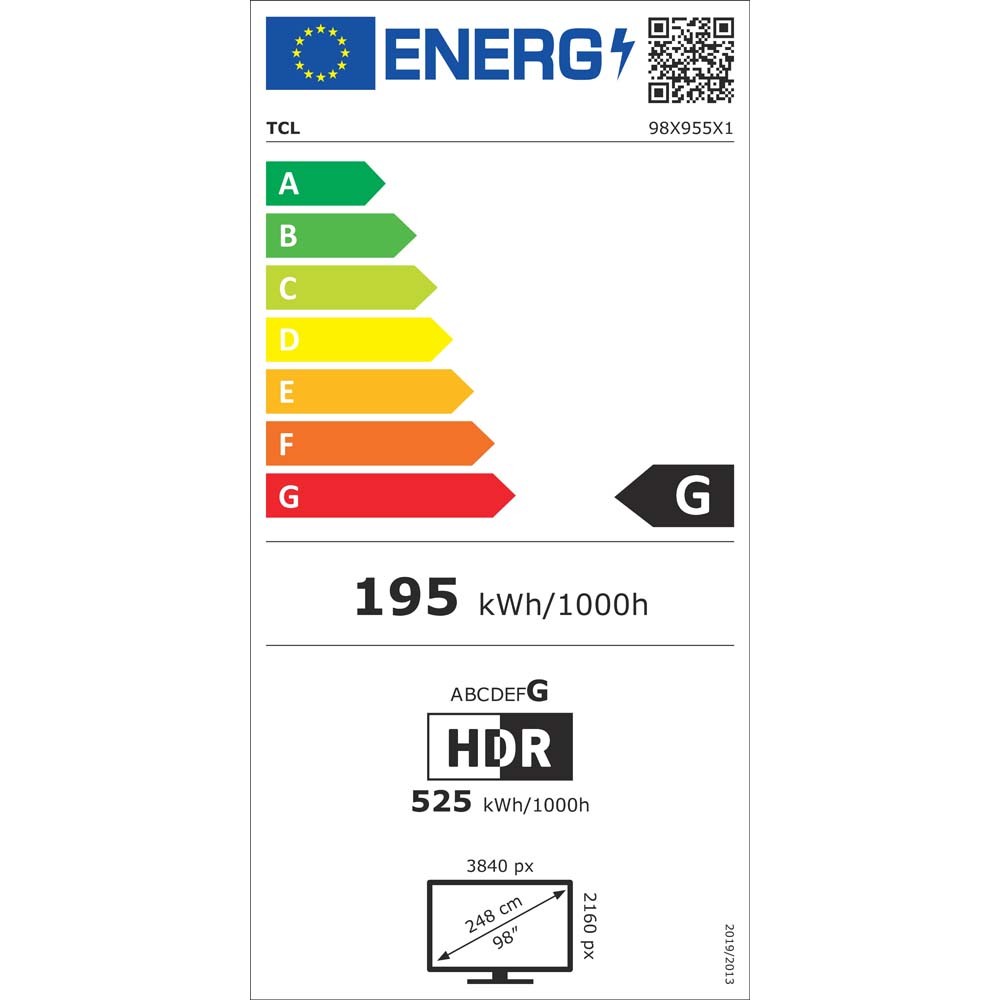 Etiqueta de Eficiencia Energética - 98X955
