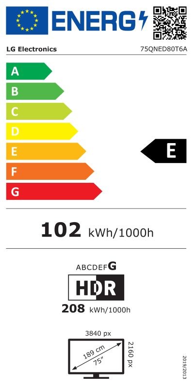Etiqueta de Eficiencia Energética - 75QNED80T6A