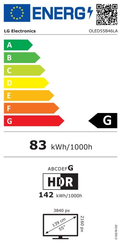 Etiqueta de Eficiencia Energética - OLED55B46LA