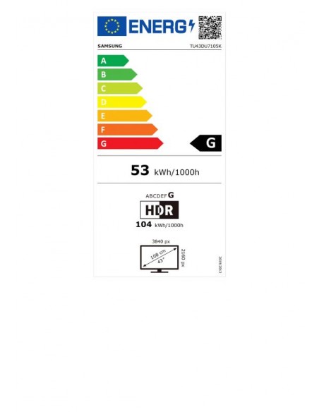 TV LED - Samsung TU43DU7105, 43", 4K UHD