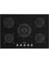 Placa Gas - SMEG PV375N, Cristal Negro, 72cm, 5 fuegos