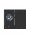 Placa Gas Butano e Inducción - Vitrokitchen VG611NB, 3 Zonas de Cocción, 60cm, Negro