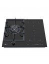 Placa Gas Butano e Inducción - Vitrokitchen VG611NB, 3 Zonas de Cocción, 60cm, Negro