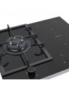 Placa Gas Butano e Inducción - Vitrokitchen VG611NB, 3 Zonas de Cocción, 60cm, Negro