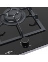 Placa Gas Butano e Inducción - Vitrokitchen VG611NB, 3 Zonas de Cocción, 60cm, Negro