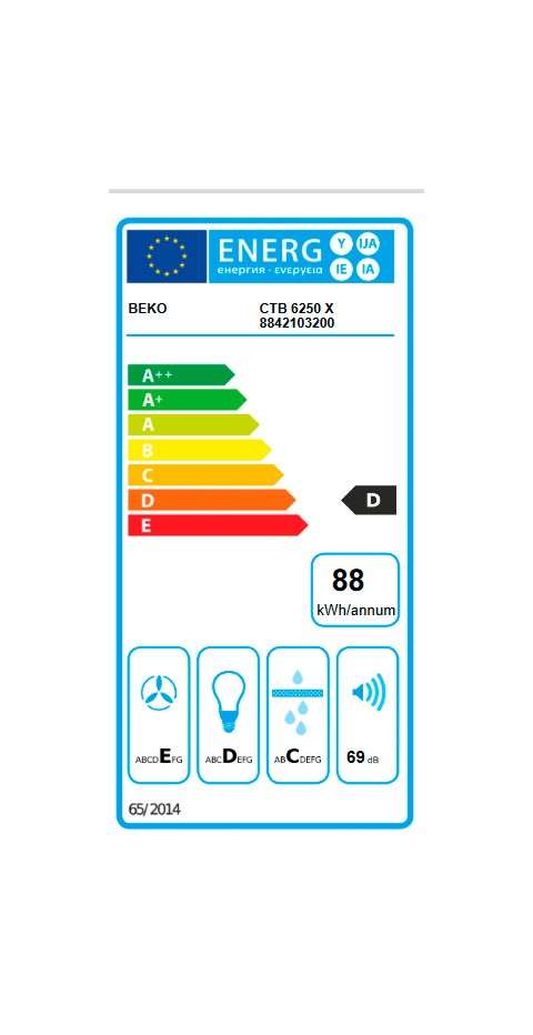 Etiqueta de Eficiencia Energética - CTB6250X