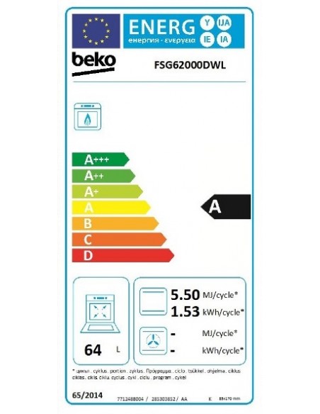 Cocina Gas - Beko FSG62000DWL,...
