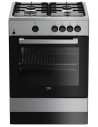 Cocina Gas - Beko FSG62000DXL, Eficiencia A, 60 cm, 4 fuegos, Acero Inoxidable
