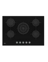 Placa Gas Butano - Beko HILW75222SL, 5 Zonas, 75 cm, Negro, Sin Marco