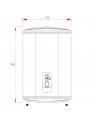 Termo Eléctrico - Teka SHS 100 Slim, Horizontal, 93 litros, Horizontal o Vertical, Display Digital, Blanco