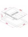 Placa Inducción con extracción - Teka AIR AFC 87628 MST, 4 Zonas, 80 cm, Flex, Negro