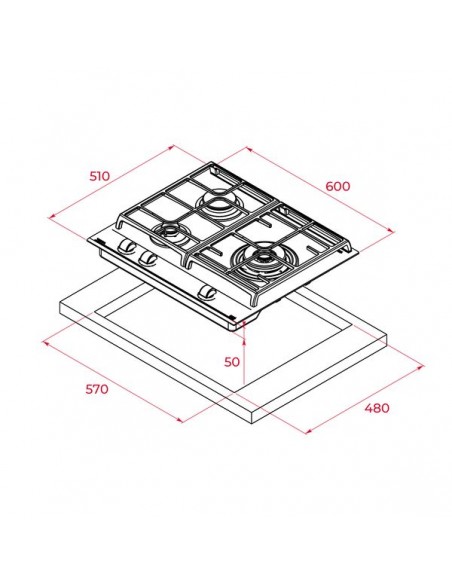 Placa Gas - Teka GZC63310XBN Natural,...