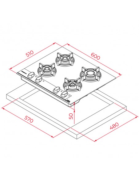 Placa Gas Natural - Teka GBC 64-G1...