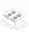 Placa Gas Natural - Teka GBC 64-G1 BM, 4 Fuegos, 60 cm, Negro Mate