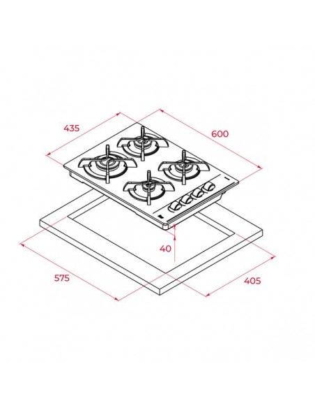 Placa Gas - Teka GBC64003KBN Natural,...