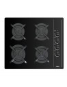 Placa Gas - Teka GBC 64002 KLN, Cuatro Fuegos, 60 cm, Natural, Negro